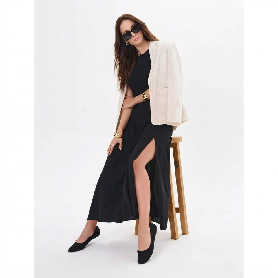 Sinsay Women's Black High Side Slit Maxi Skirt