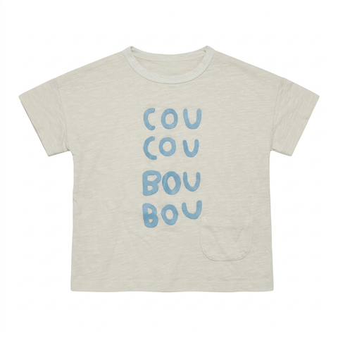 Zara Baby Boy's Beige "Cou Cou Bou Bou" Print T-Shirt With Pocket | Zara In Lebanon