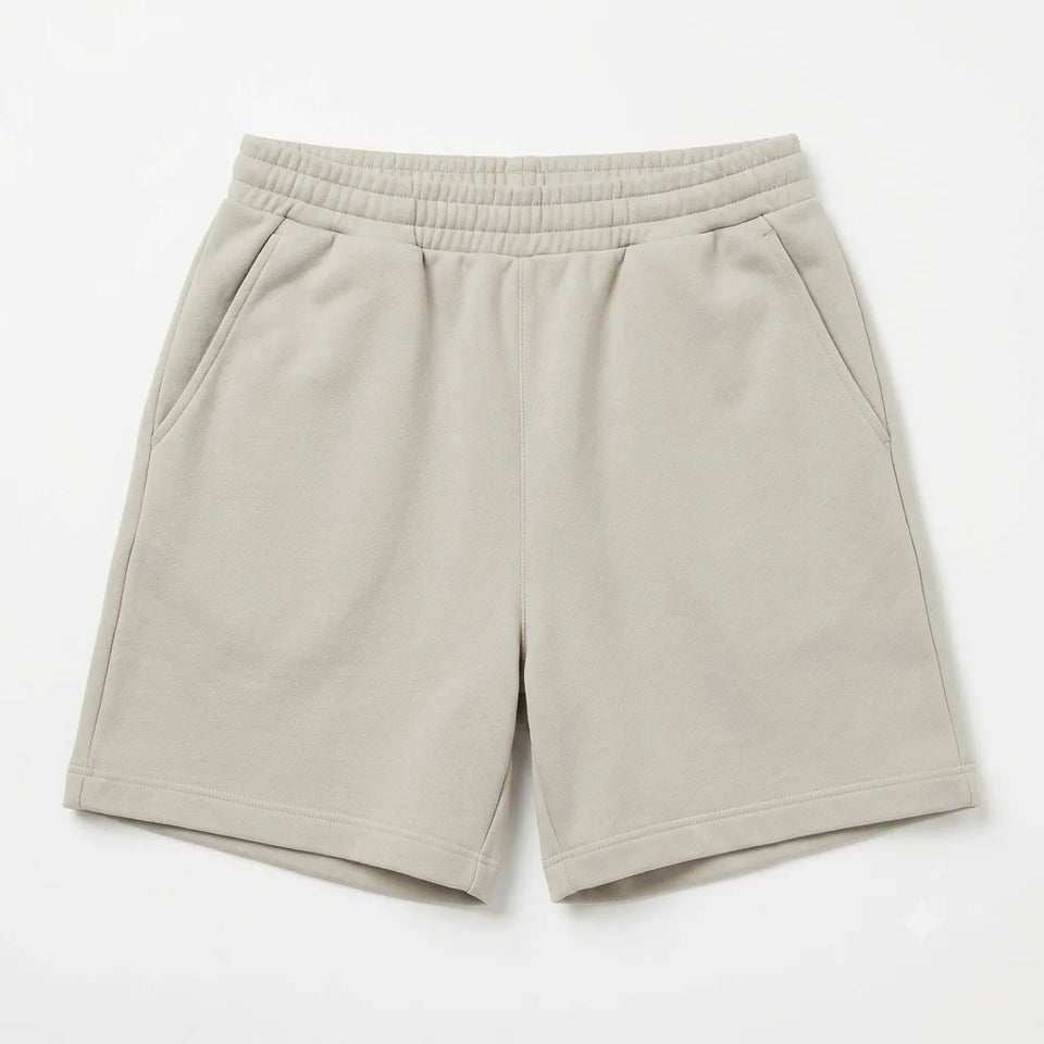 Beige shorts on a white background