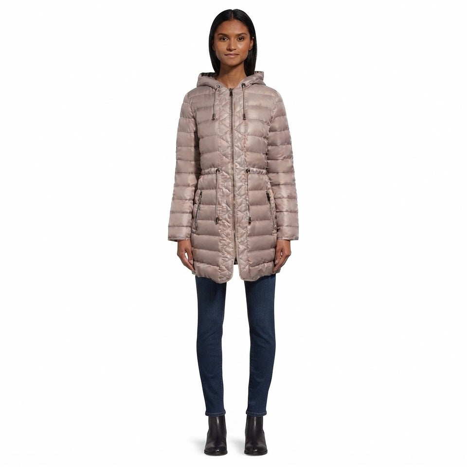 Kenneth Cole Women's Taupe Hooded Puffer Coat