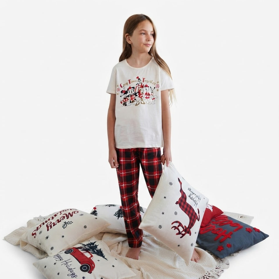 Sinsay Girl's White & Red Disney Graphic Christmas Pajama Set