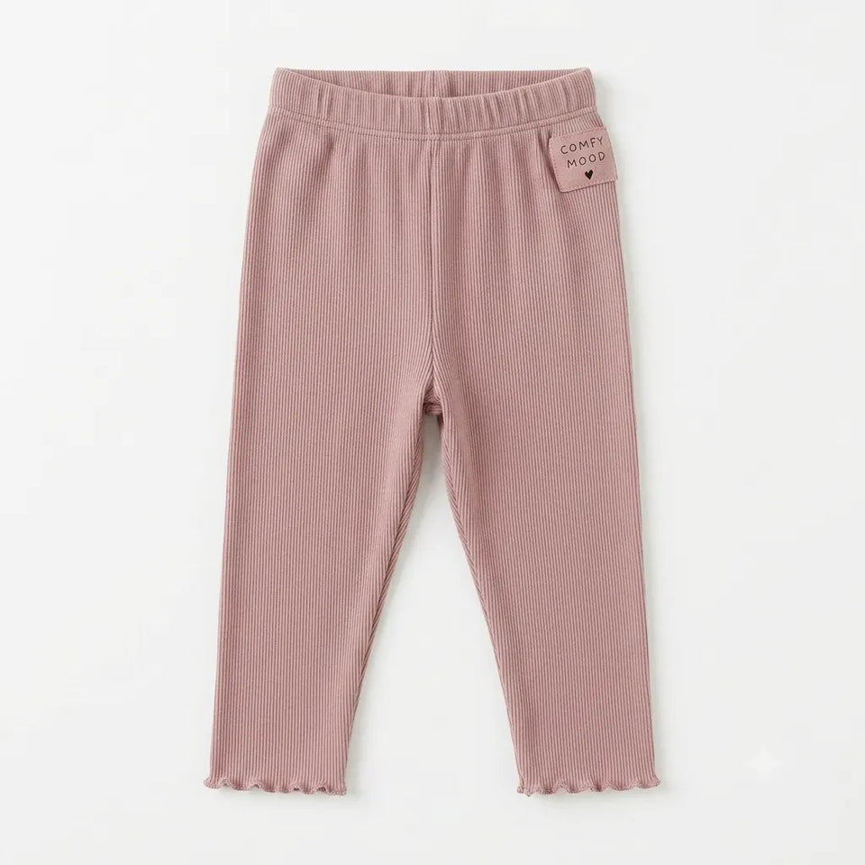 Zara Baby Girl's Dusty Rose Ribbed Leggings | Zara In Lebanon