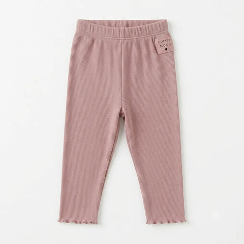 Zara Girl's Dusty Rose Ribbed Casual Leggings | Zara In Lebanon