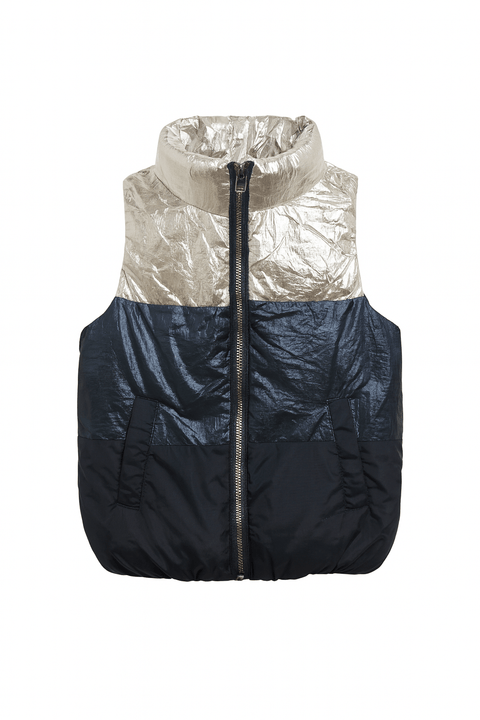 Sinsay Girl's Silver & Navy Puffer Vest | Sinsay In Lebanon