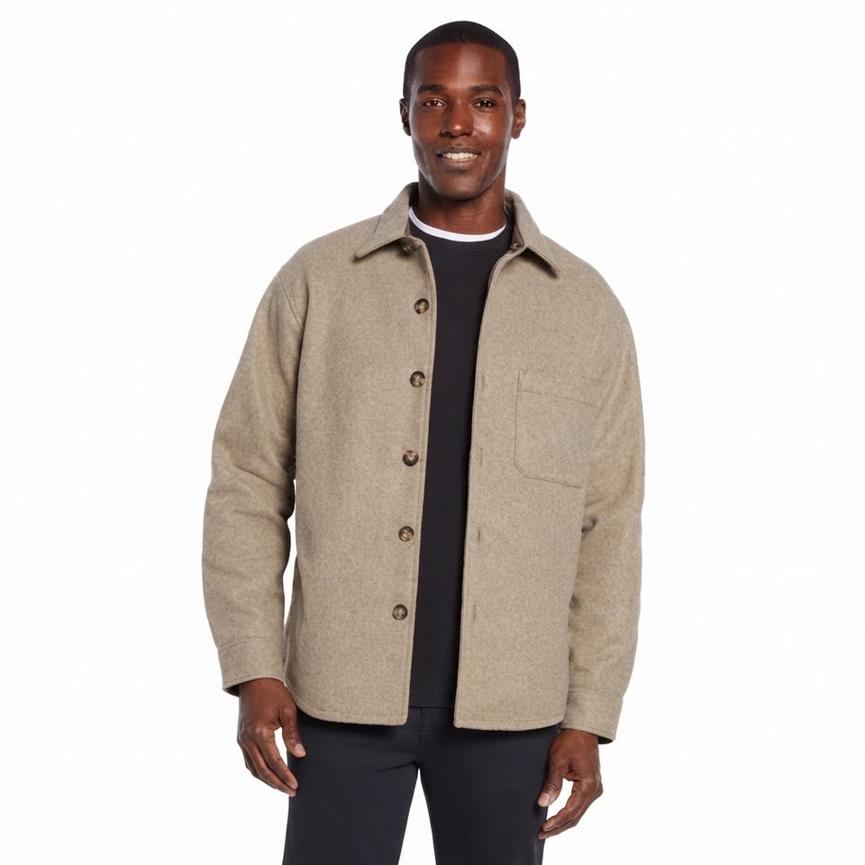 Banana Republic Men's Tan Chest Pocket Button-Down Overshirt