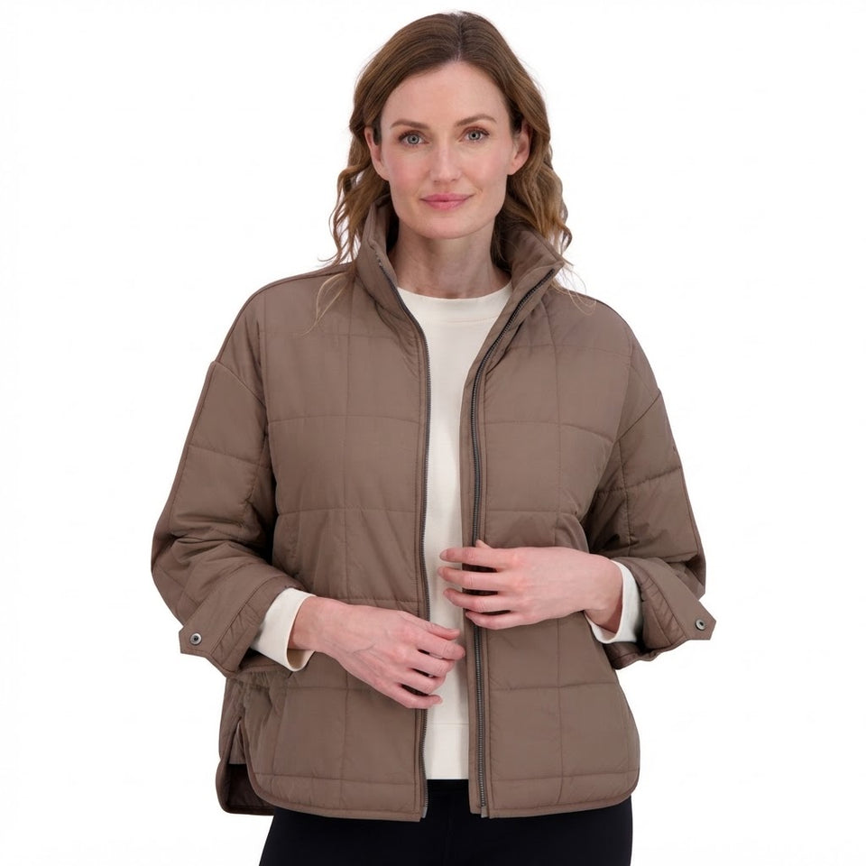 Roxy Women's Taupe Quilted Puffer Jacket