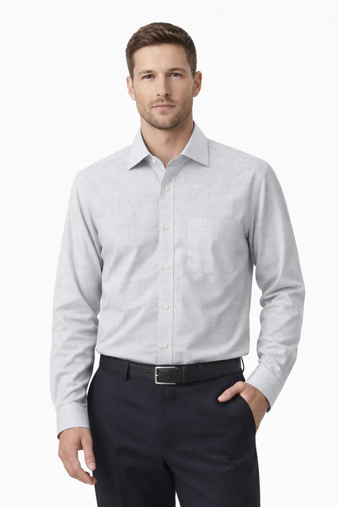 Calvin Klein Men's White Checkered Wrinkle Free Fresh Regular Fit Stretch Shirt |Calvin Klein In Lebanon