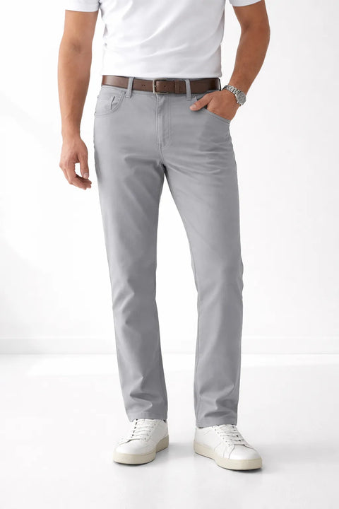 Greg Norman Men's Grey 4-Way Stretch 5-Pocket Tech Pant | Greg Norman In Lebanon
