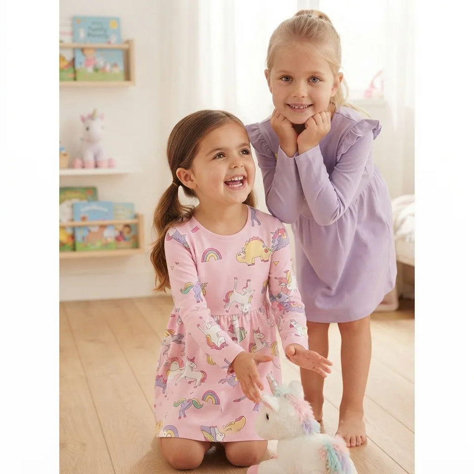 SinsayGirl's Purple & Light Pink Unicorn Graphics Pack Of 2 Dress