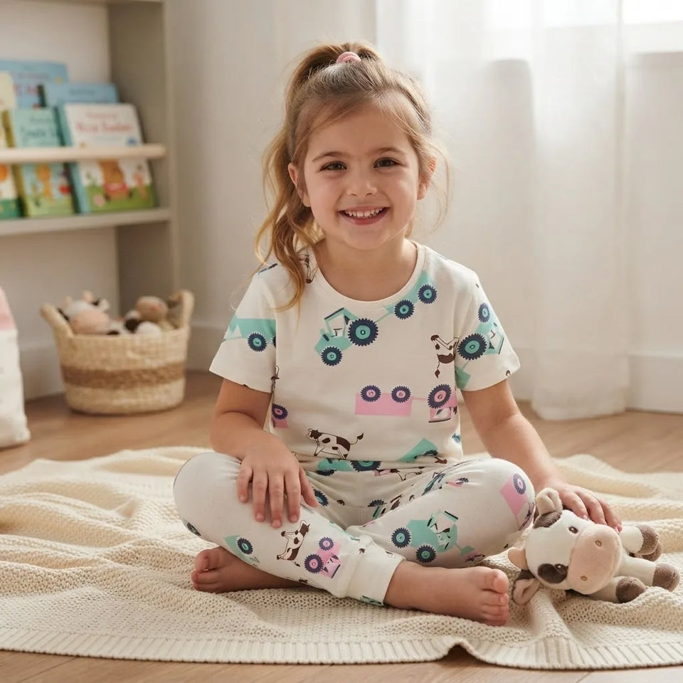 Sinsay Girl's White-Multi All Over Printed Pajama Set