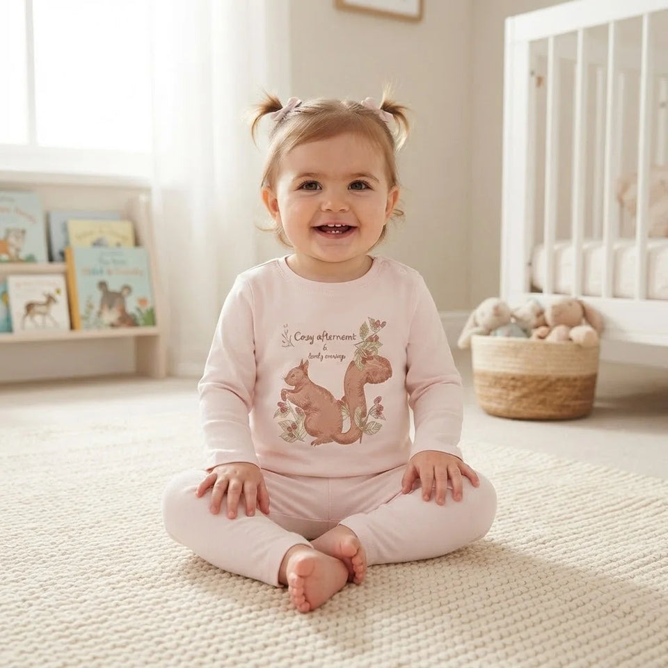 Sinsay Baby Girl's Pale Pink Graphic Pajama Set