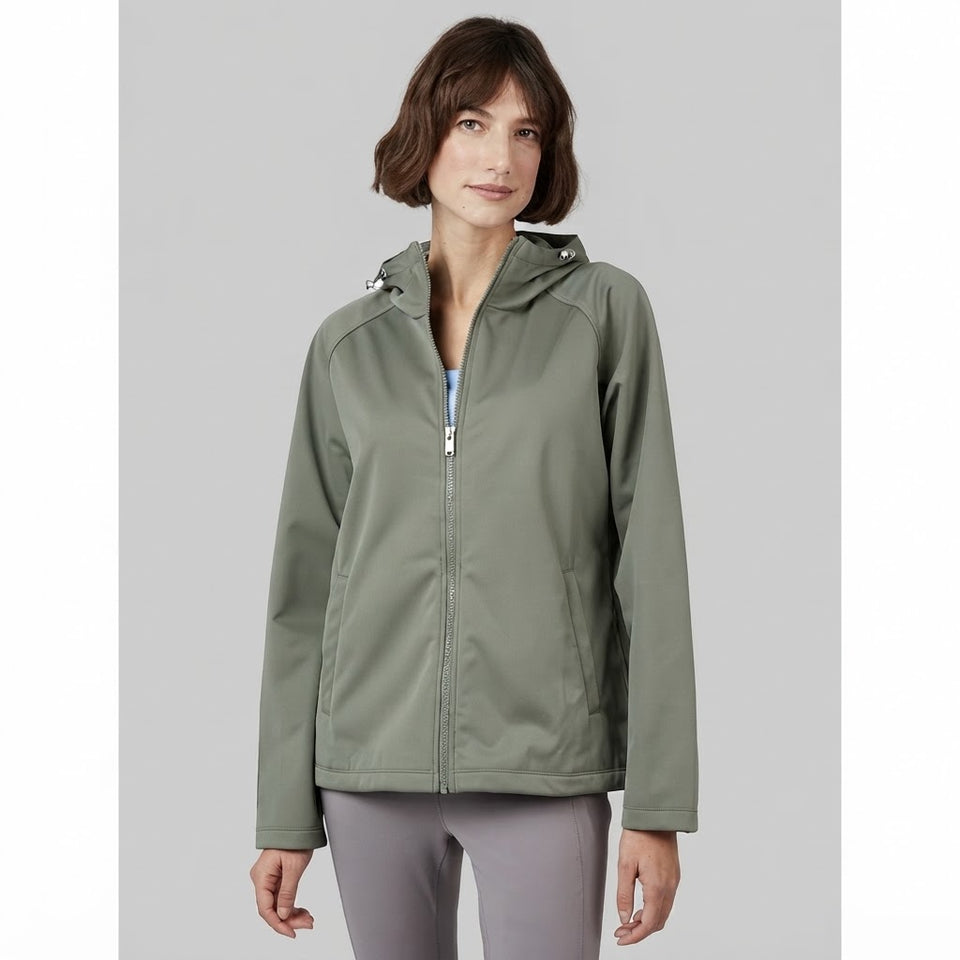 32 Degrees Women's Sage GreenHooded Softshell Jacket