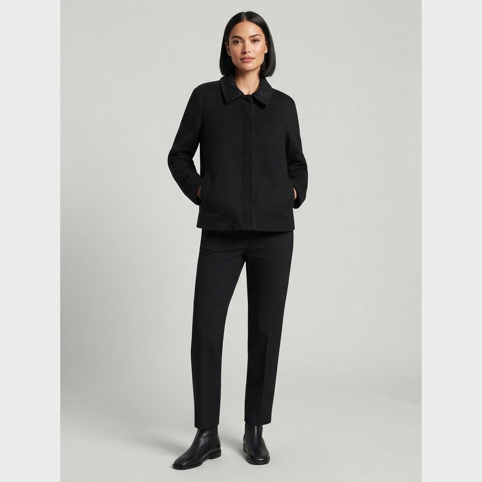 Banana Republic Women's Black Wool-Blend Collared Jacket