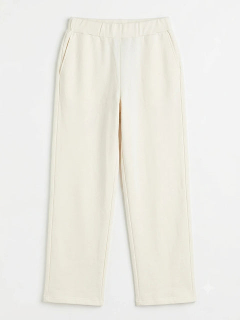 Emporio Armani Women's White Elastic Waistband Wide Leg Pant | Emporio Armani In Lebanon