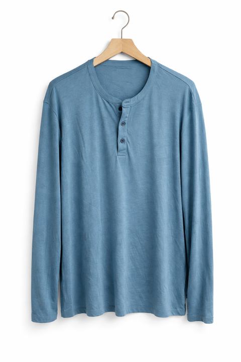 Alfani Men's Dusty Blue Alfatech Solid Henley Blouse | Alfani In Lebanon