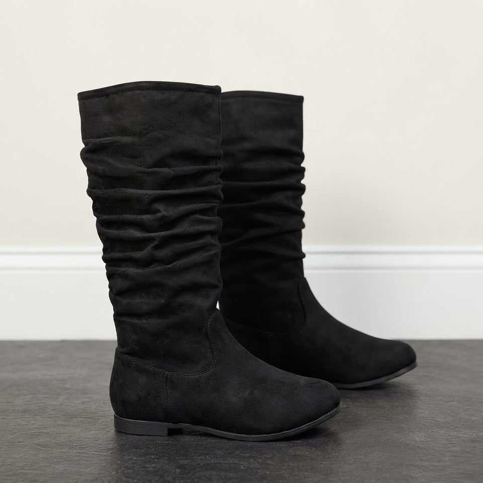 Cat & Jack Girl's Black Scrunch Knee High Boots
