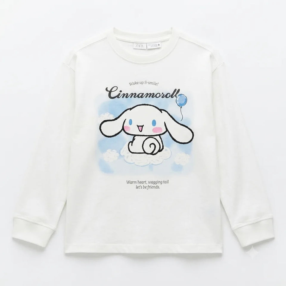 Zara Girl's White "Wake Up & Smile" Graphic Sweatshirt | Zara In Lebanon