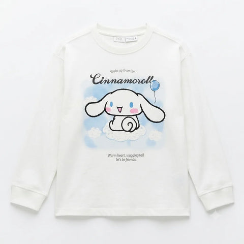 Zara Girl's White "Wake Up & Smile" Graphic Sweatshirt | Zara In Lebanon