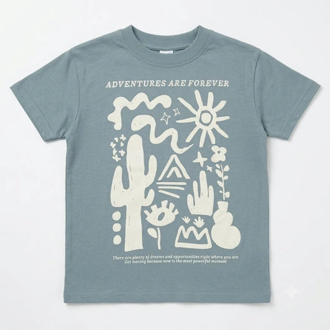 Zara Boy's Light Blue "Adventure Is Forever" Graphic T-Shirt | Zara In Lebanon