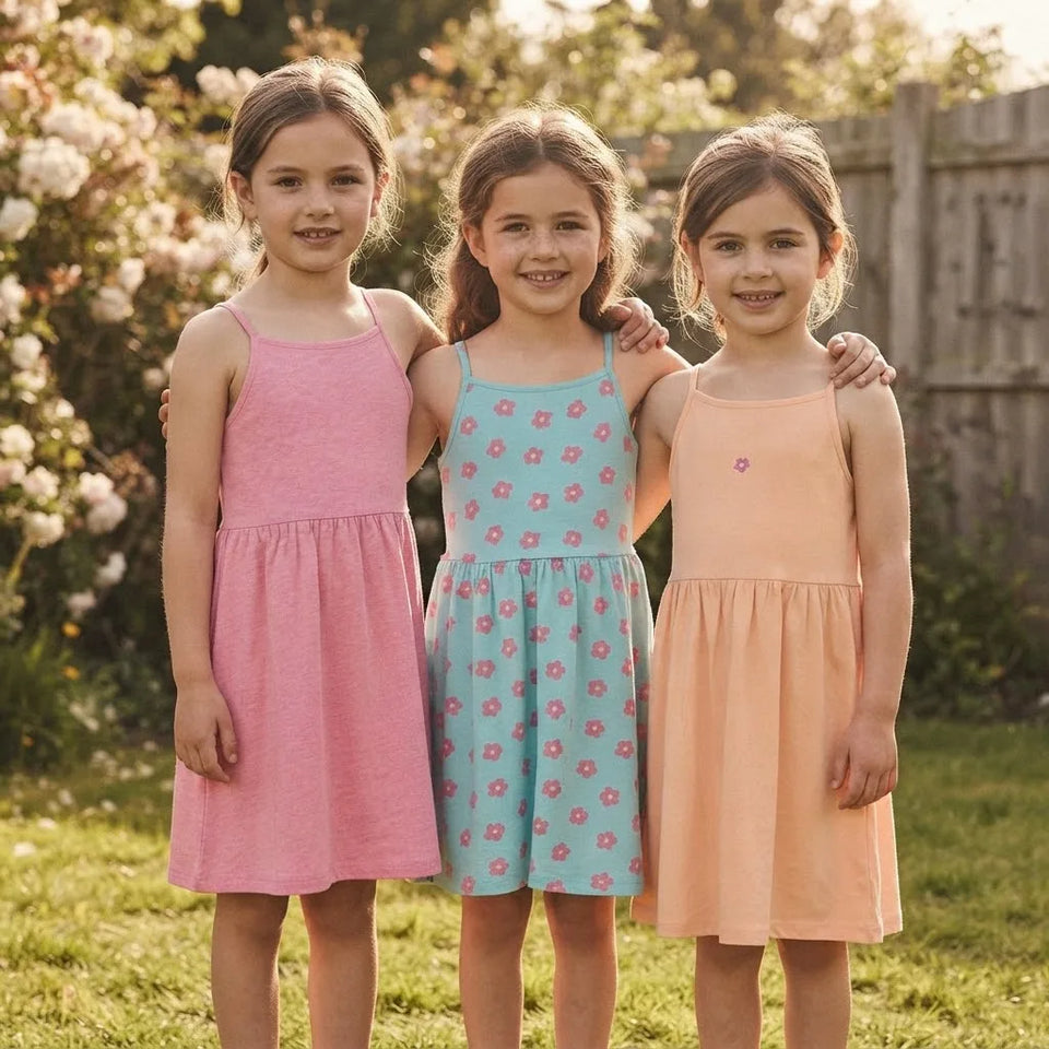 Sinsay Girl's Multicolor Pack Of 3 Shoulder Straps Dresses