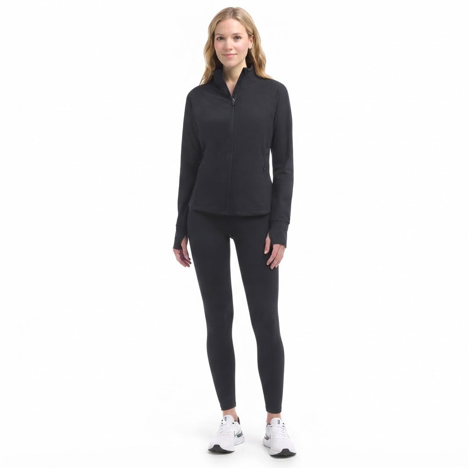 Jockey Women's Black Athletic Full-Zip Jacket