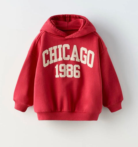 Zara Boy's Red " Chicago 1986" Hoodie | Zara In Lebanon