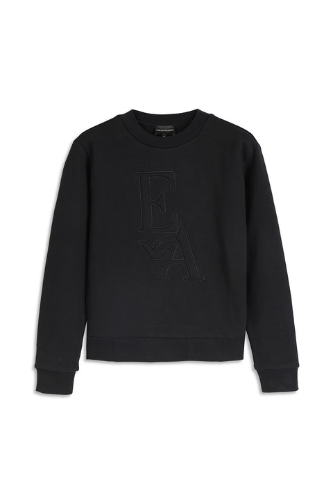 Emporio Armani Women's Black Logo Embroidery Sweatshirt | Emporio Armani In Lebanon