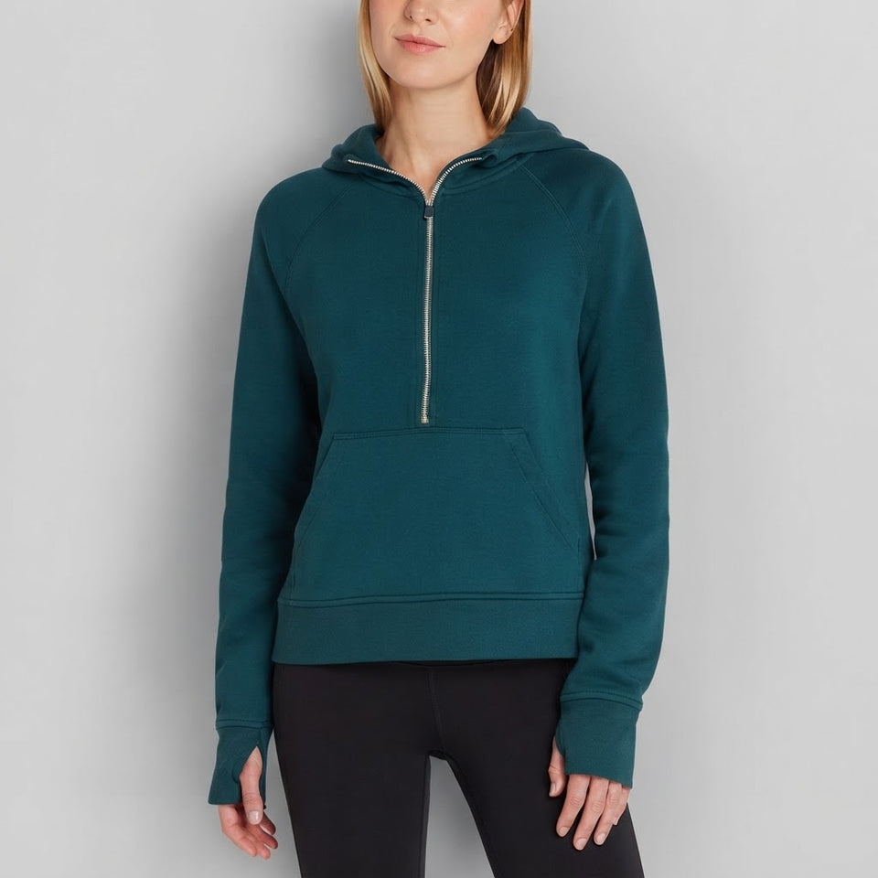 Danskin Women's Teal Green Half-Zip Hoodie