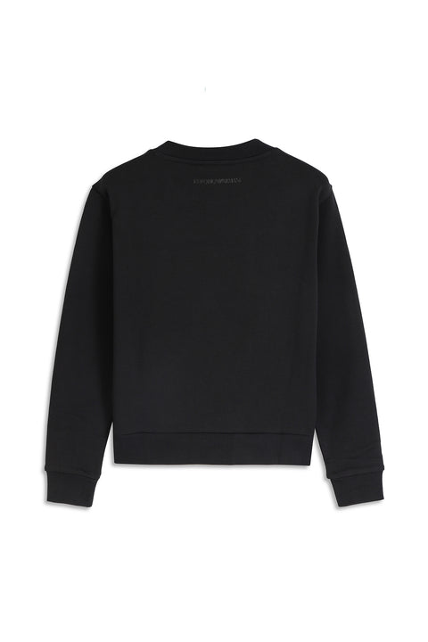 Emporio Armani Women's Black Logo Embroidery Sweatshirt | Emporio Armani In Lebanon