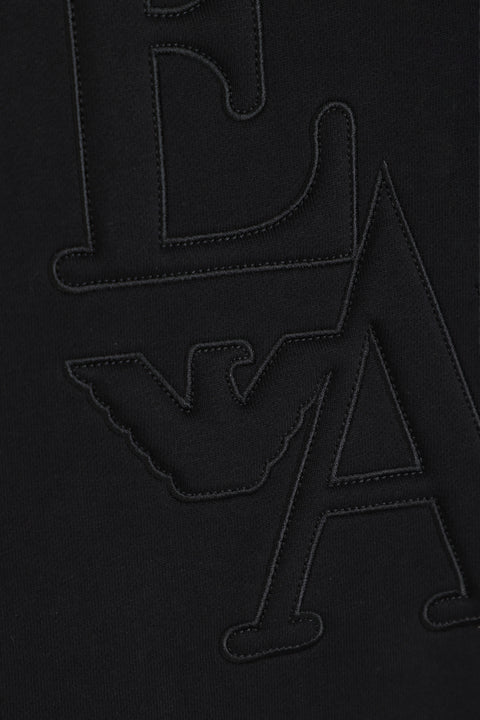 Emporio Armani Women's Black Logo Embroidery Sweatshirt | Emporio Armani In Lebanon