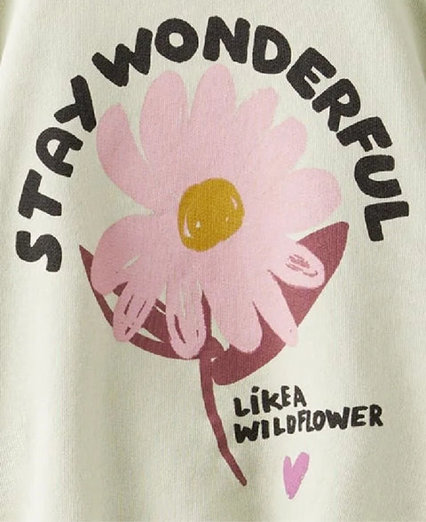 Zara Girl's Sage Green "Stay Wonderful" Graphic Sweatshirt | Zara In Lebanon