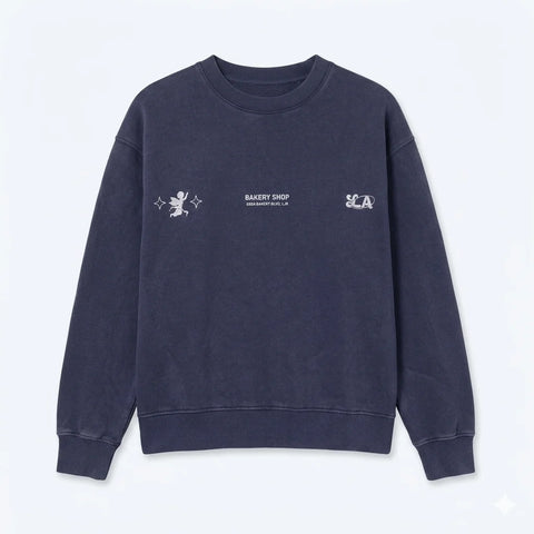 Zara Women's Navy "Bakery Shop" Graphic Sweatshirt | Zara In Lebanon