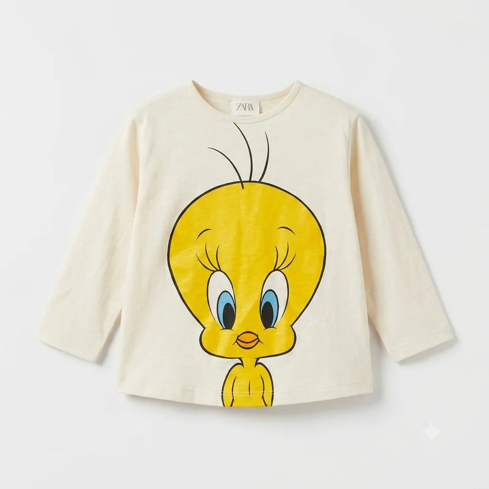 Zara Baby Girl's Off White Tweety Graphic Blouse | Zara In Lebanon