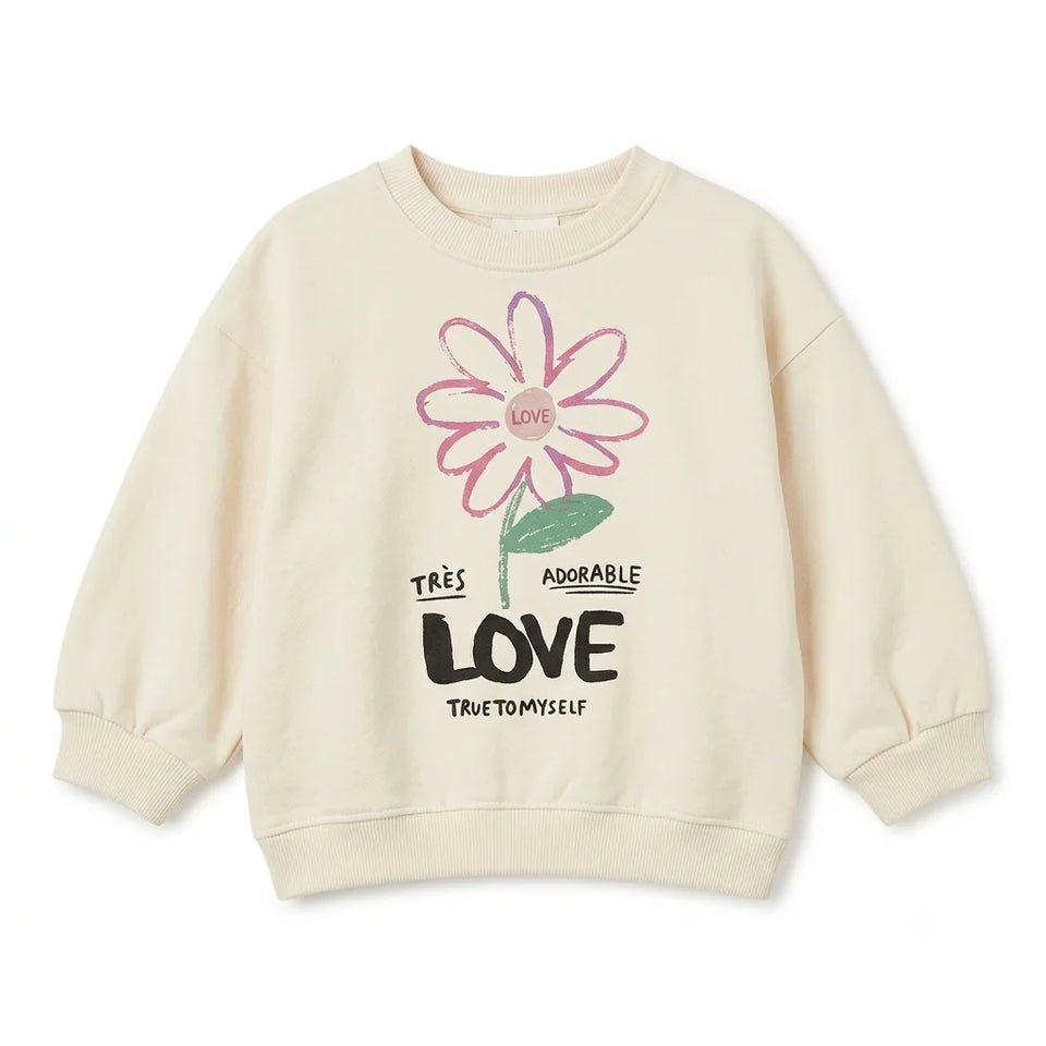 Zara Girl's Off White Graphic Pullover Sweatshirt | Zara In Lebanon