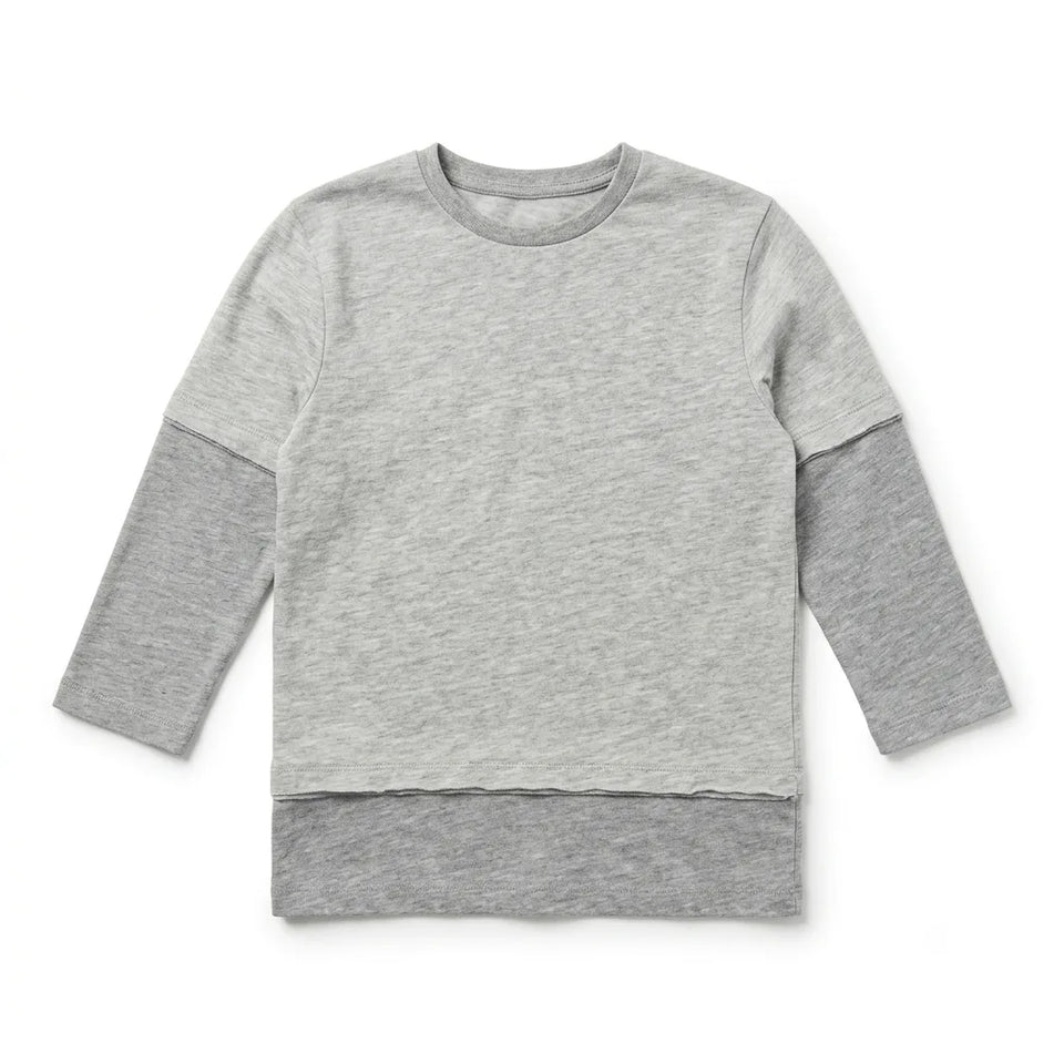 Zara Baby Boy's Grey Two Tone Crewneck Blouse | Zara In Lebanon