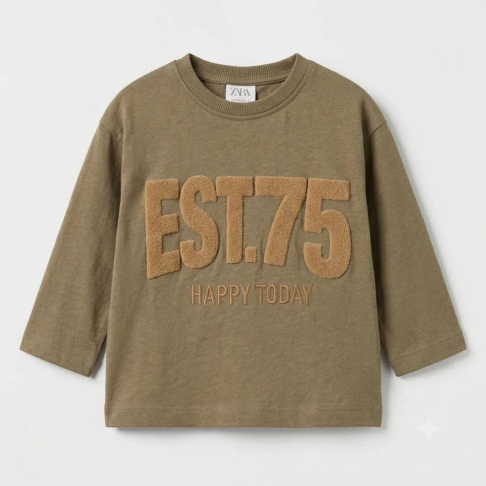 Zara Baby Boy's Dark Olive Printed Blouse | Zara In Lebanon