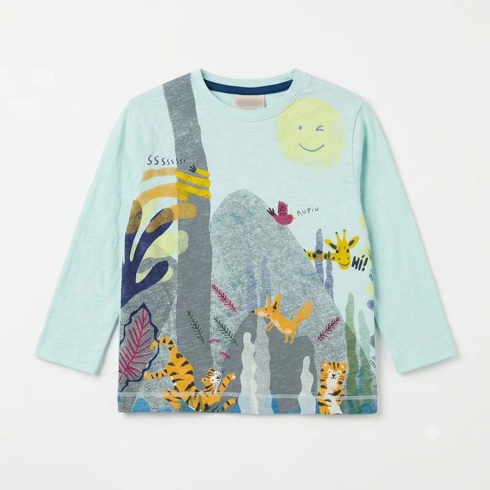 Zara Baby Boy's Light Blue All OverPrinted Blouse | Zara In Lebanon
