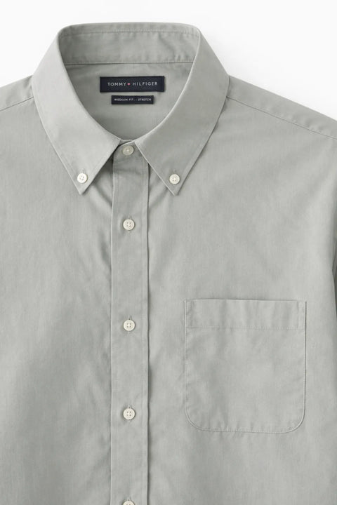 Tommy Hilfiger Men's Khaki Green The Flex Regular Fit Stretch Shirt |Tommy Hilfiger In Lebanon