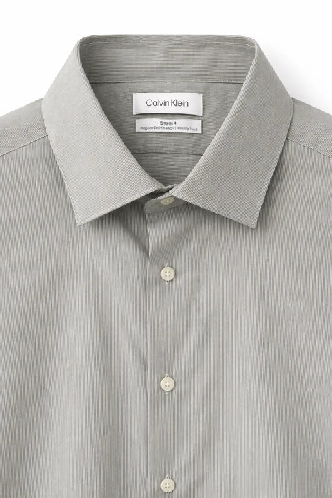 Calvin Klein Men's Light Green Steel+ Regular-Fit Stretch Dress Shirt | Calvin Klein In Lebanon