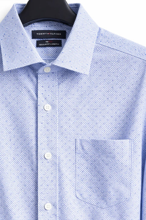 Tommy Hilfiger Men's Blue Flex Regular Fit Dress Shirt |Tommy Hilfiger In Lebanon