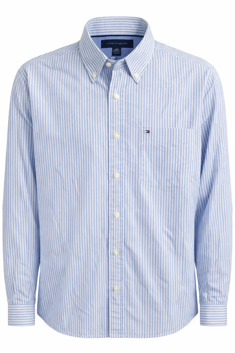 Tommy Hilfiger Men's Light Blue & White Striped Shirt | Tommy Hilfiger In Lebanon