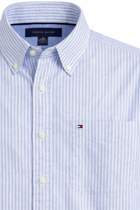 Tommy Hilfiger Men's Light Blue & White Striped Shirt | Tommy Hilfiger In Lebanon