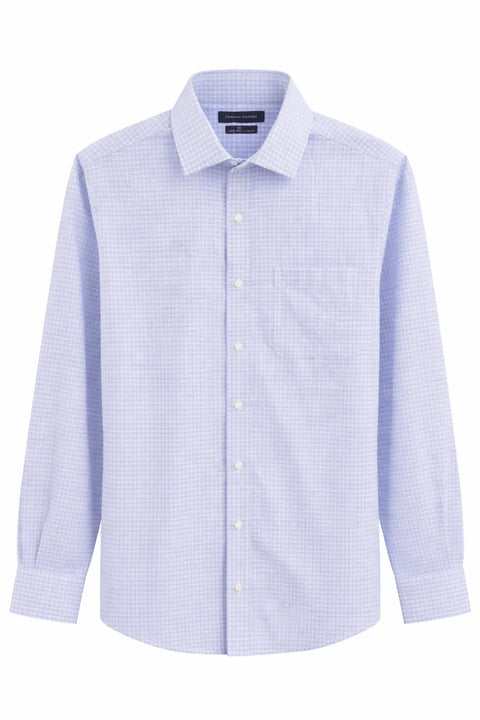 Tommy Hilfiger Men's Light Blue Check TH Flex Regular Fit Stretch Dress Shirt | Tommy Hilfiger In Lebanon