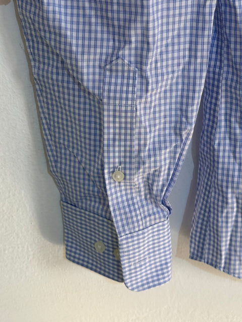 Tommy Hilfiger Men's Blue & White Checked Slim Fit Stretch Dress Shirt | Tommy Hilfiger In Lebanon