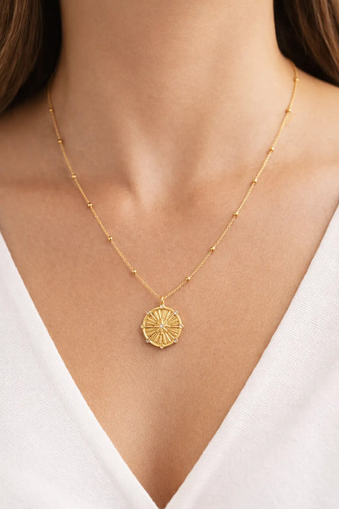 Giani Bernini Women's Gold 18k with Blue Cubic Zirconia Starburst Pendant Necklace | Giani In Lebanon