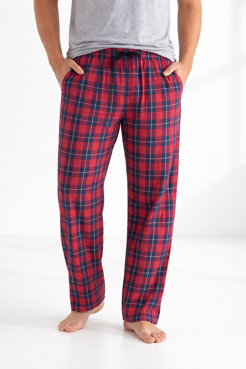 Nautica Men's Red & Navy Plaid Pajama Bottoms | Nautica In Lebanon