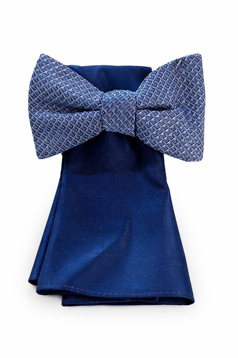 Alfani Men's Blue Galway Mini-Chevron Bow Tie & Pocket Square Set | Alfani In Lebanon
