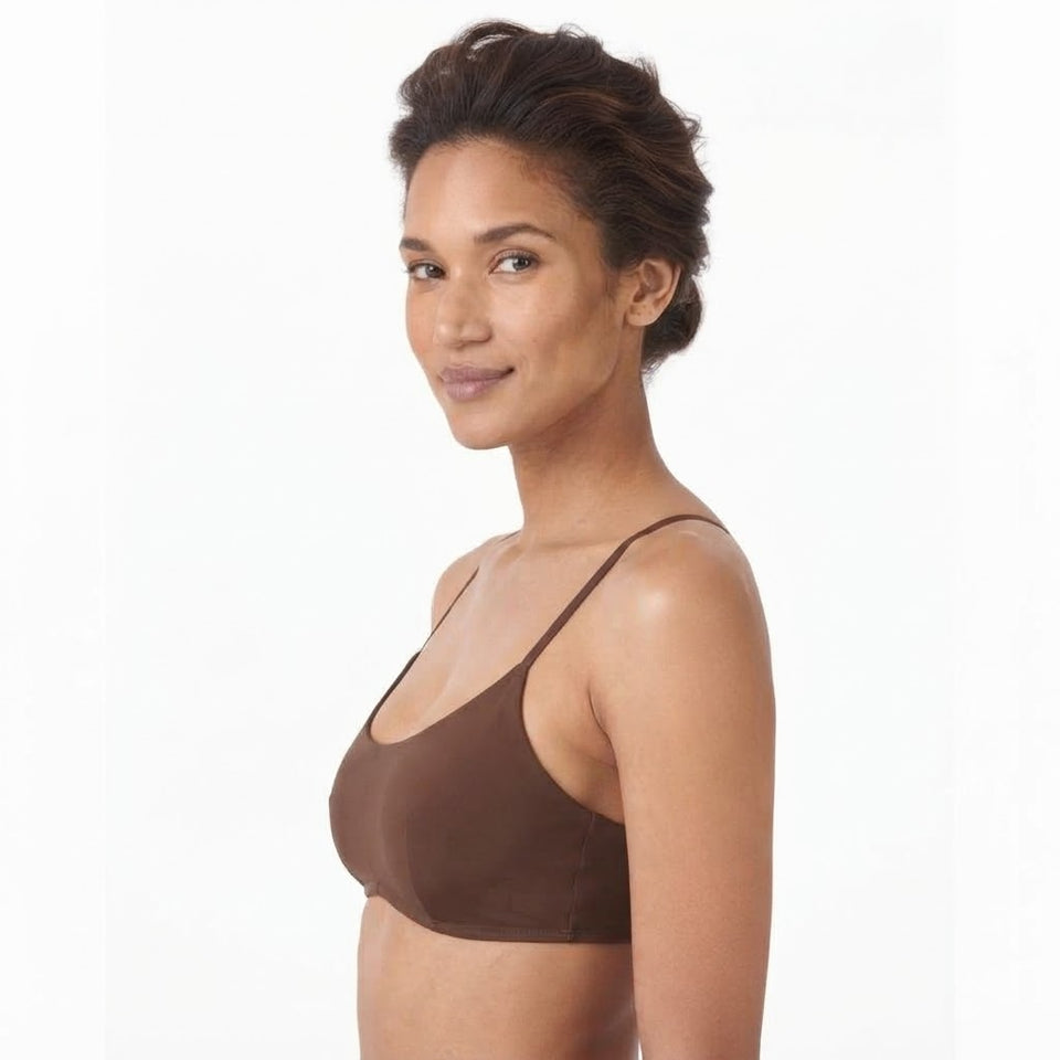 DKNY Women's Brown Scoop Neck Bra