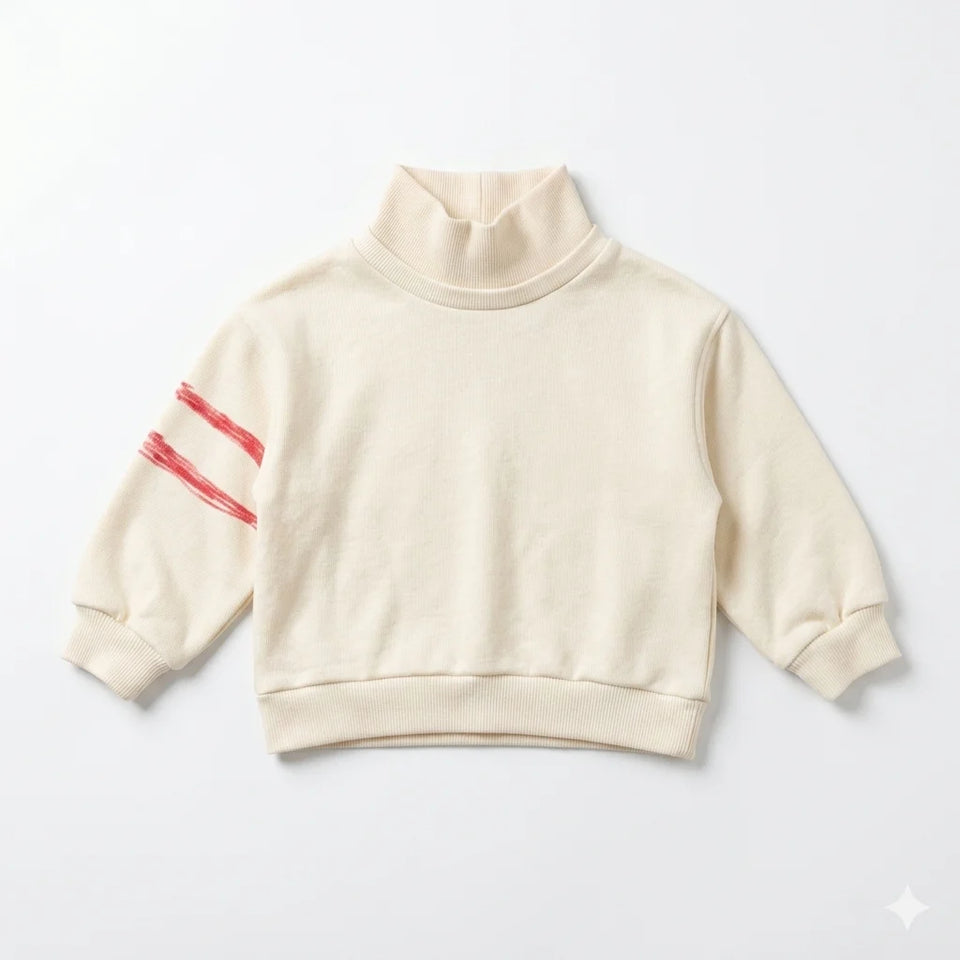 Zara Baby Boy's Off White Mock Neck Pullover Sweatshirt | Zara In Lebanon