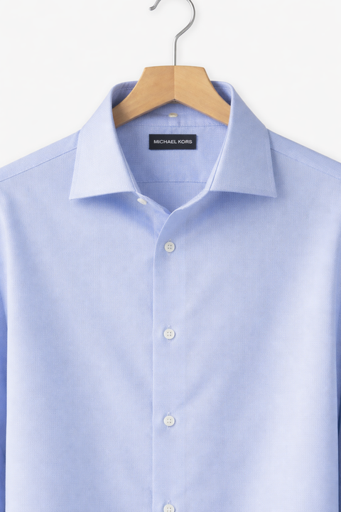 Michael Kors Men's Light Blue Regular Fit Airsoft Stre Powder Shirts | Michael Kors In Lebanon